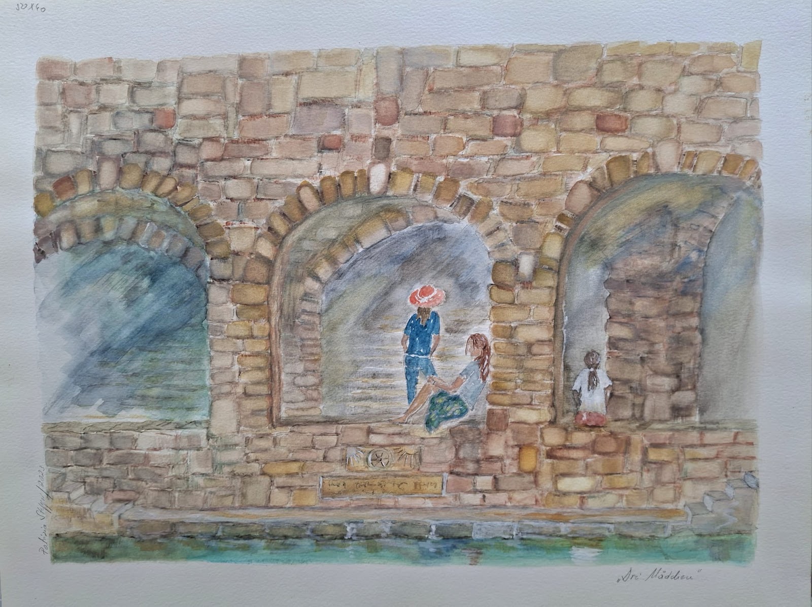 Drei Mädchen – Aquarell von Patrizia Steppi